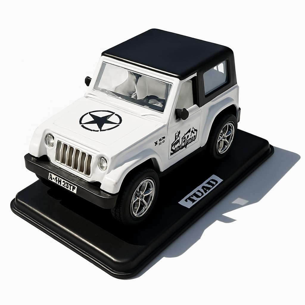 Pull Back Thar SUV Model 4x4 Toy Car for Kids – 1:28 Scale Die-Cast Model | No Battery Needed | Realistic Design | Gift Toy for Boys & Girls
