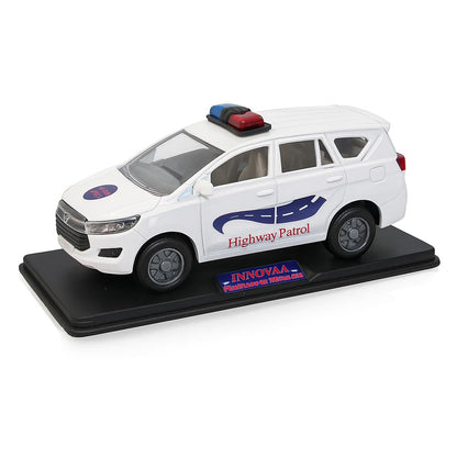 Police Die-Cast Model Car, 1:32 Scale, White, Pull Back Mechanism with Display Box (Fire Rescue Edition)