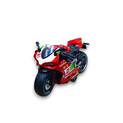 Sport Diecast Metal 1:14 Exclusive Alloy Metal Pull Back Die-cast Bike Pullback Toy Motorcycle with Multicolor & Boys Gifts Toys for Kids, Kawasaki Ninja H2R Model Bike (Red)