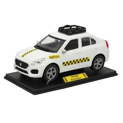 Premium Die-Cast Rapido Taxi Model Car, 1:28 Scale, Pull Back Action, White, 15 cm Length Car, Sedan, Toys for Kids, Birthday Gifts,Kids & Collectors