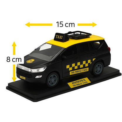 Police Die-Cast Model Car, 1:32 Scale, White, Pull Back Mechanism with Display Box (Mumbai Taxi Edition)