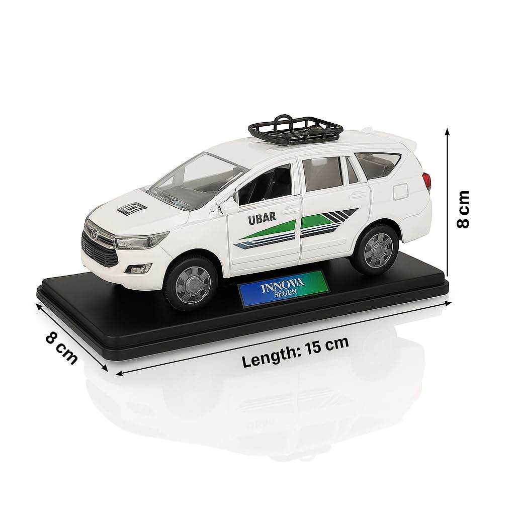 Police Die-Cast Model Car, 1:32 Scale, White, Pull Back Mechanism with Display Box (Tourist Edition)