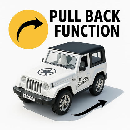 Pull Back Thar SUV Model 4x4 Toy Car for Kids – 1:28 Scale Die-Cast Model | No Battery Needed | Realistic Design | Gift Toy for Boys & Girls