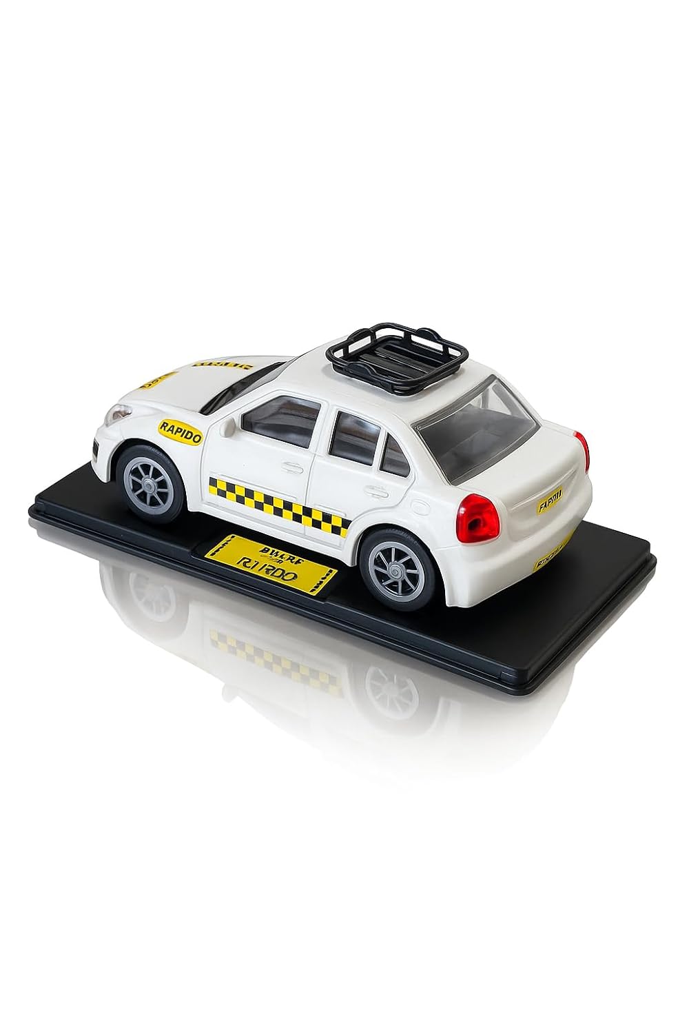 Premium Die-Cast Rapido Taxi Model Car, 1:28 Scale, Pull Back Action, White, 15 cm Length Car, Sedan, Toys for Kids, Birthday Gifts,Kids & Collectors