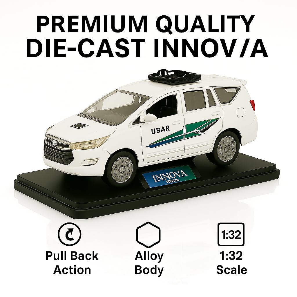 Police Die-Cast Model Car, 1:32 Scale, White, Pull Back Mechanism with Display Box (Tourist Edition)