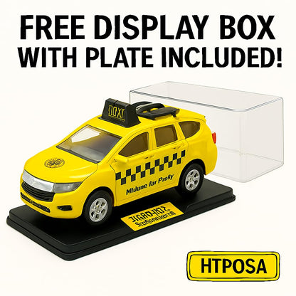 Police Die-Cast Model Car, 1:32 Scale, White, Pull Back Mechanism with Display Box (Kolkata Taxi Edition)