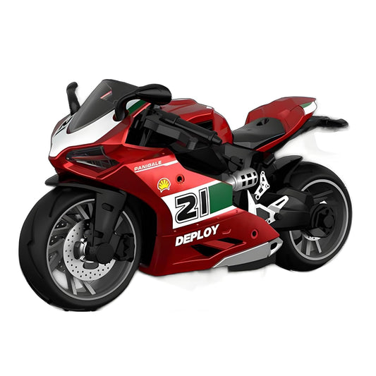 Generic 1:14 Scale Die-Cast Metal Motorcycle Model Toy - Pull Back Alloy Racing Bike for Kids & Collectors - Modern Sportbike - Multicolor - 2 Pack