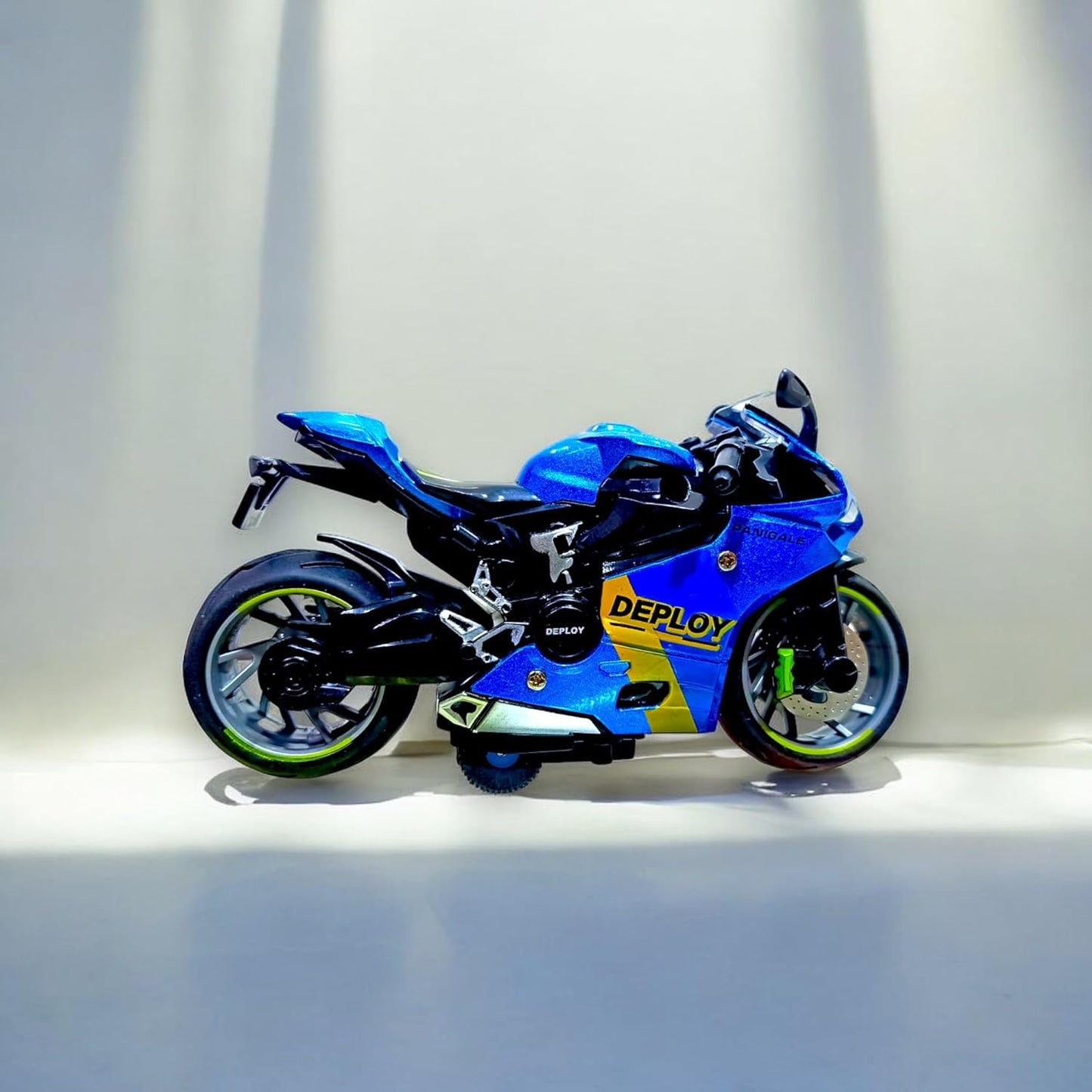 Sport Diecast Metal 1:14 Exclusive Alloy Metal Pull Back Die-cast Bike Pullback Toy Motorcycle with Multicolor & Boys Gifts Toys for Kids, Kawasaki Ninja H2R Model Bike (Blue)