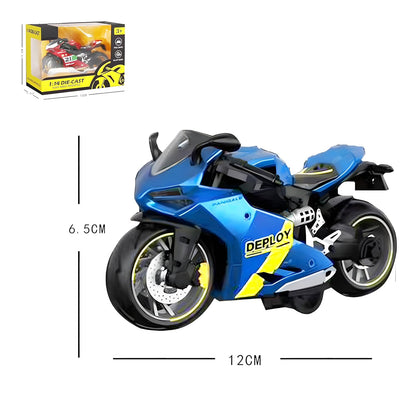 Sport Diecast Metal 1:14 Exclusive Alloy Metal Pull Back Die-cast Bike Pullback Toy Motorcycle with Multicolor & Boys Gifts Toys for Kids, Kawasaki Ninja H2R Model Bike (Blue)