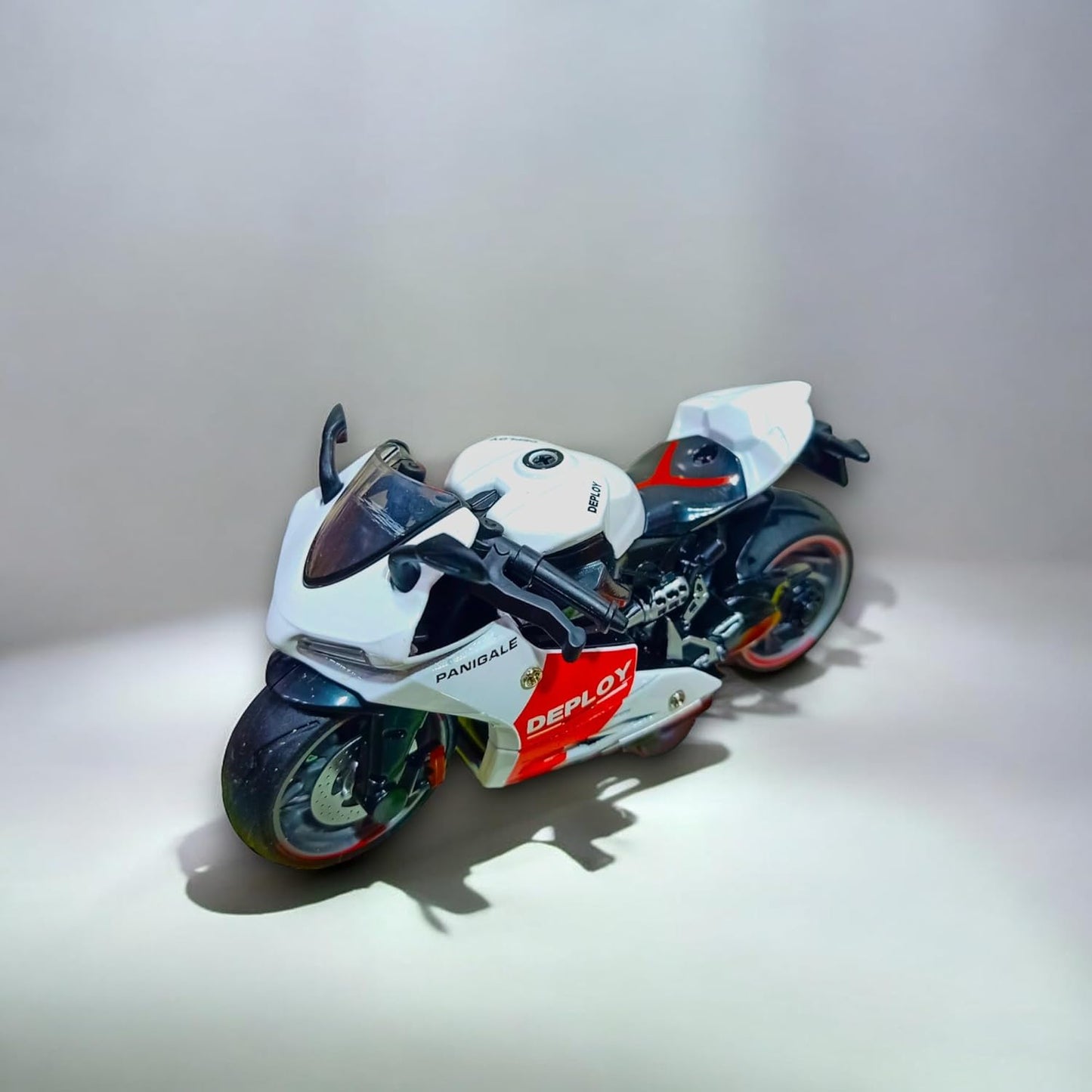Sport Diecast Metal 1:14 Exclusive Alloy Metal Pull Back Die-cast Bike Pullback Toy Motorcycle with Multicolor & Boys Gifts Toys for Kids, Kawasaki Ninja H2R Model Bike (White)